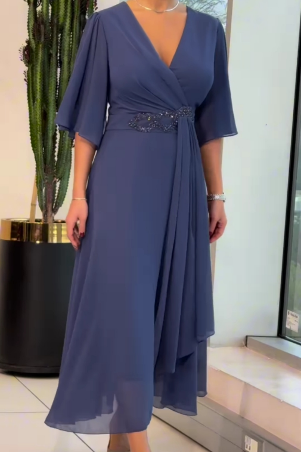 Elma™ | Elegante Abito Midi Fluttuante