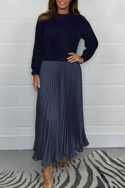 Elara™ | Elegante maxi abito plissettato