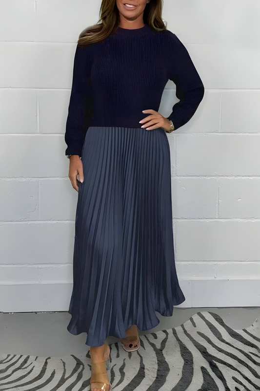 Elara™ | Elegante maxi abito plissettato