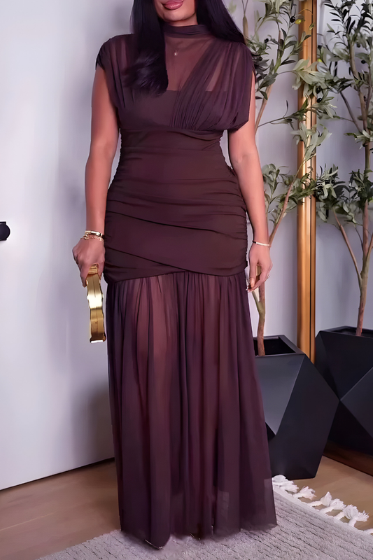 Amaya™ | Elegante abito maxi plissettato