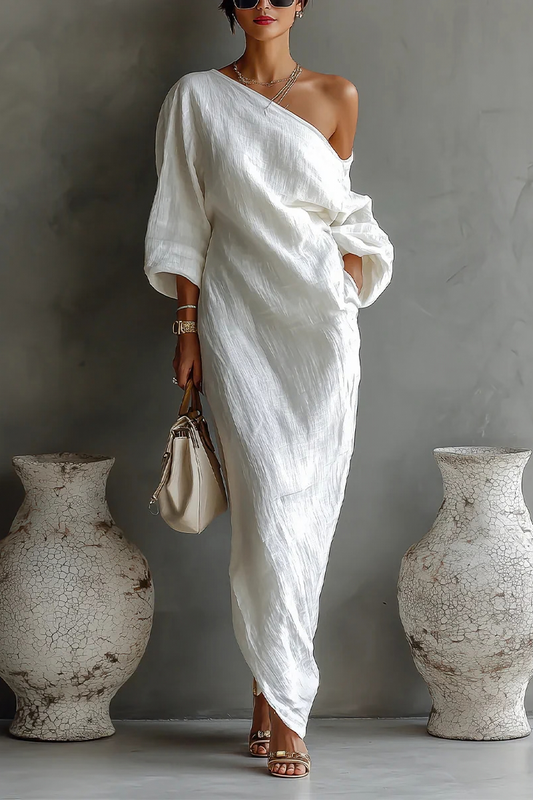 Alva™ | Elegante Abito Maxi a Spalla Unica