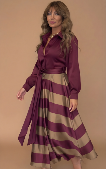 Romy™ | Elegante Maxi Abito a Righe