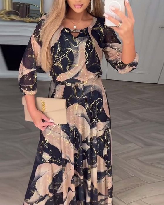 Marise™ | Elegante maxi abito con stampa astratta
