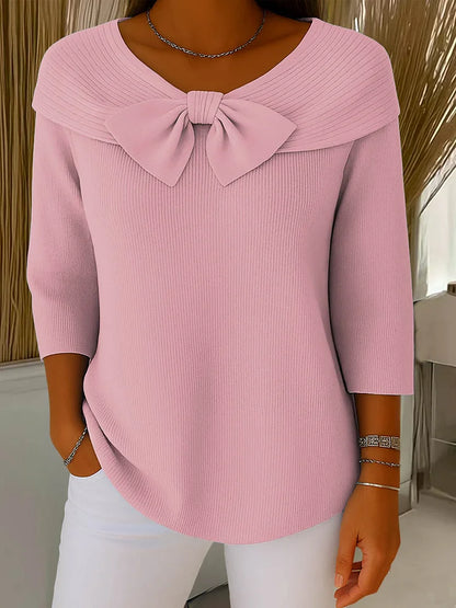 Lirya™ | Elegante top a maglia con fiocco