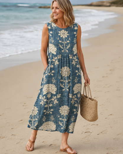 Coralie™ | Abito Midi Floreale Camuffante per la Pancia