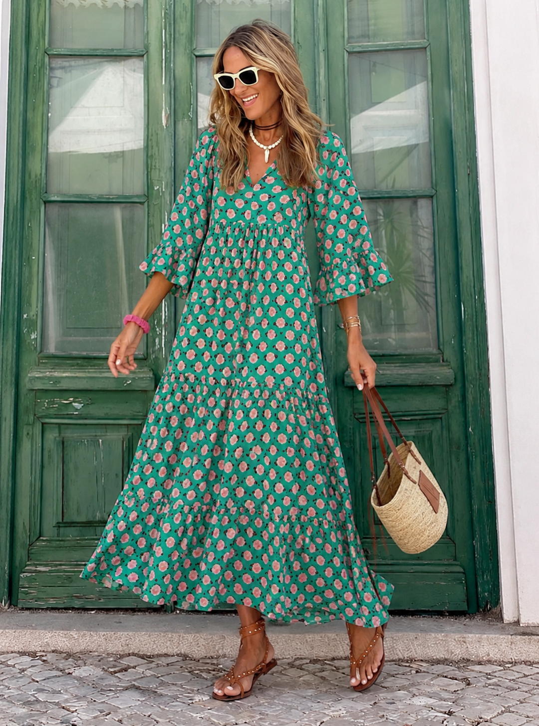 Bellona™ | Abito Bohemien Camuffa Pancia con Fiori