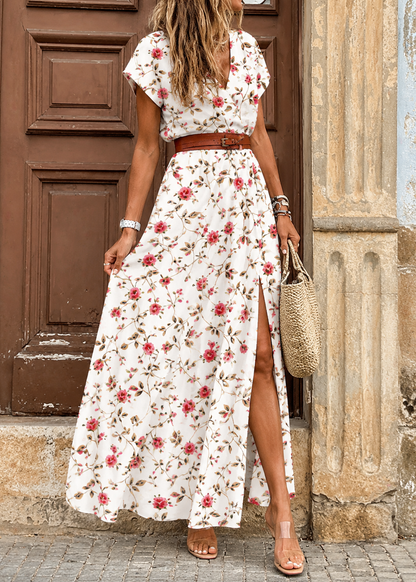 Sarisa™ | Abito Maxi a Fiori con Cintura Camuffante per Pancia