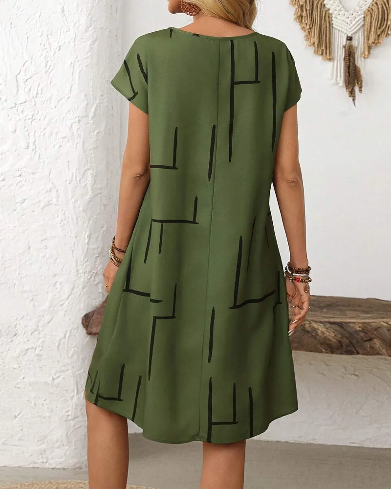 Soline™ | Abito Camuffa Pancia con Stampa Lineare