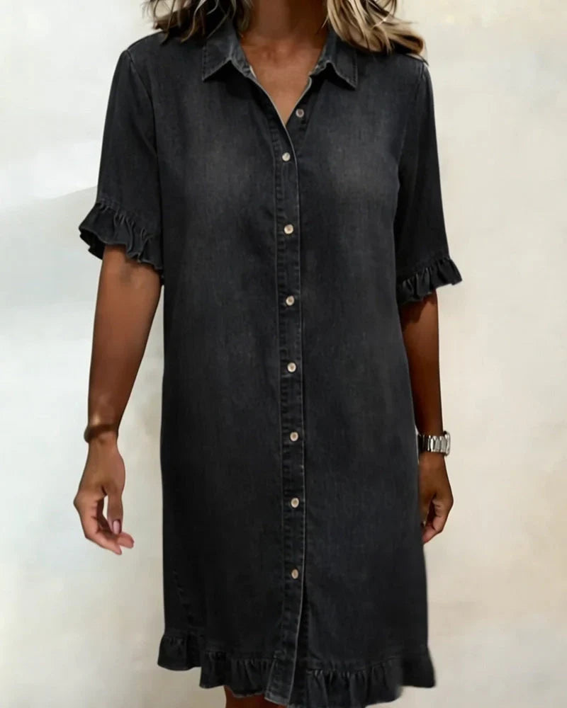 Linae™ | Abito Denim Look Casual con Nodo