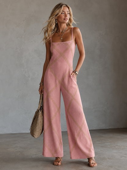 Zafira™ | Elegante Jumpsuit Con Pantaloni Larghi E Stampa
