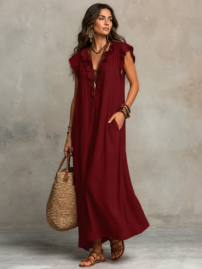 Camélia™ | Maxi Dress Bohemien Camuffante per Pancia
