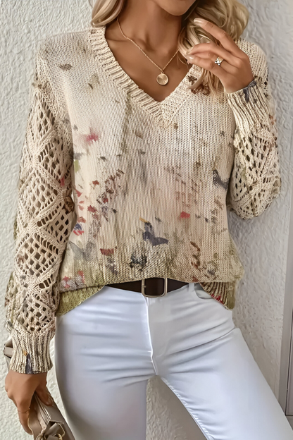 Aurélie | Elegante Maglione con Motivo Floreale