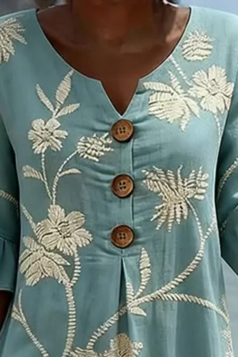 Nemi™ | Elegante Abito Midi a Fiori