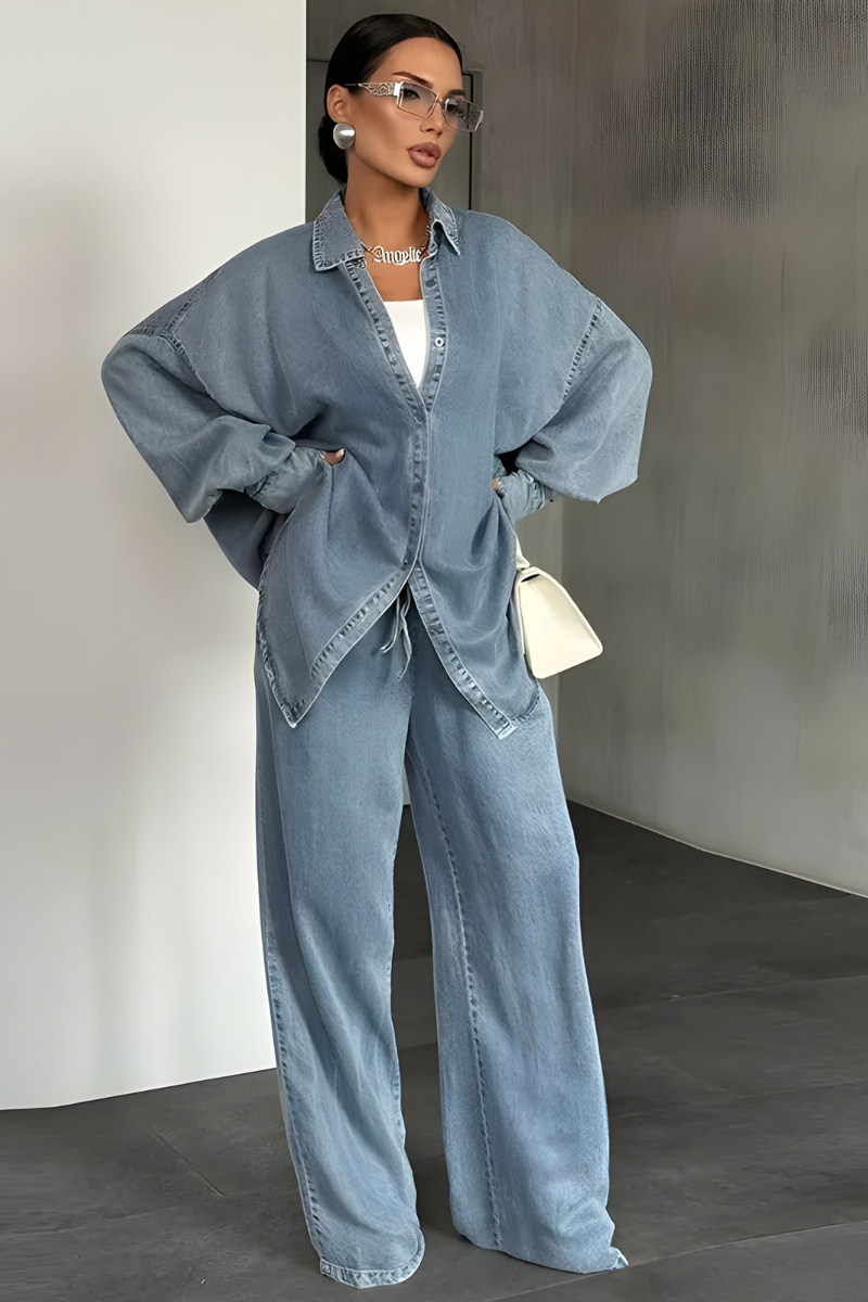 Noelle™ | Set lounge moderno con pantaloni larghi