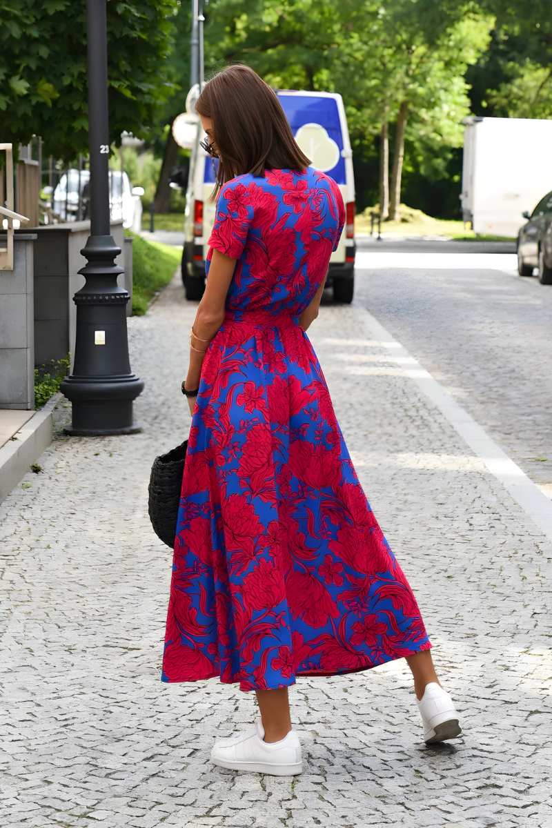 Neria™ | Elegante maxi abito stampato