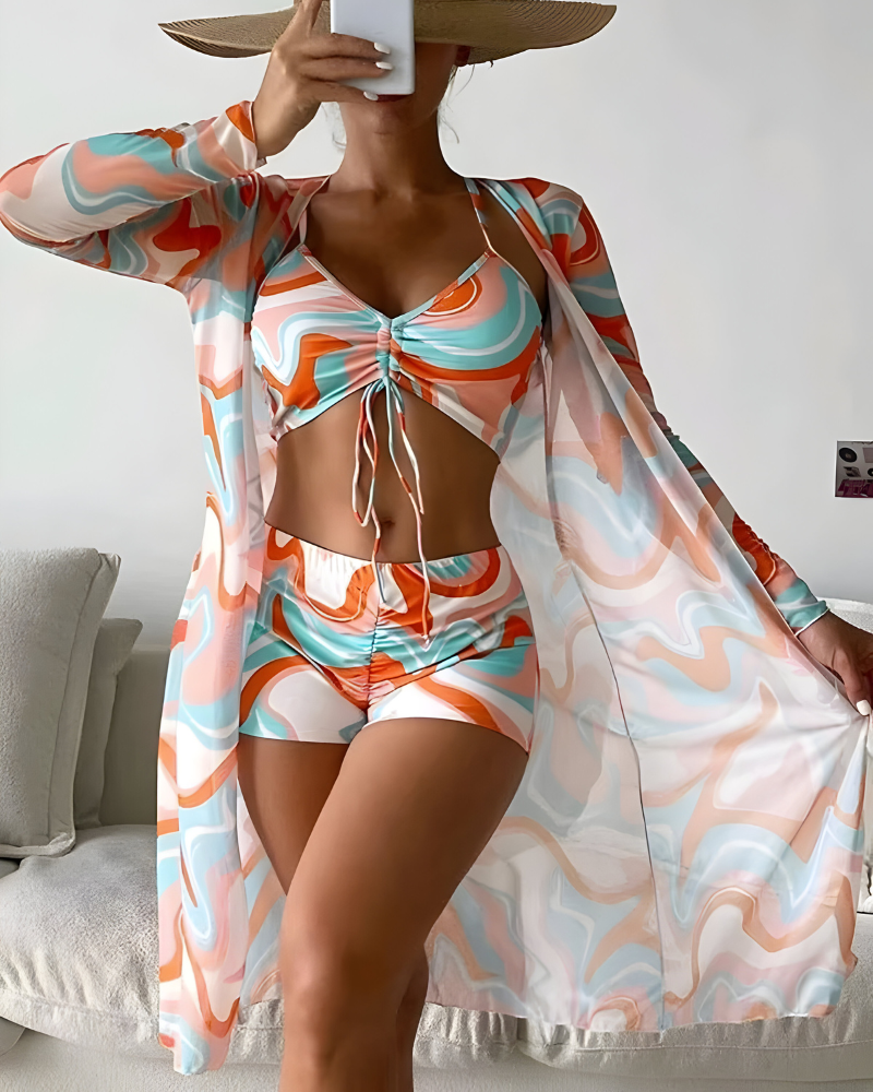 Noëlle™ | Set Bikini Elegante a Tre Pezzi