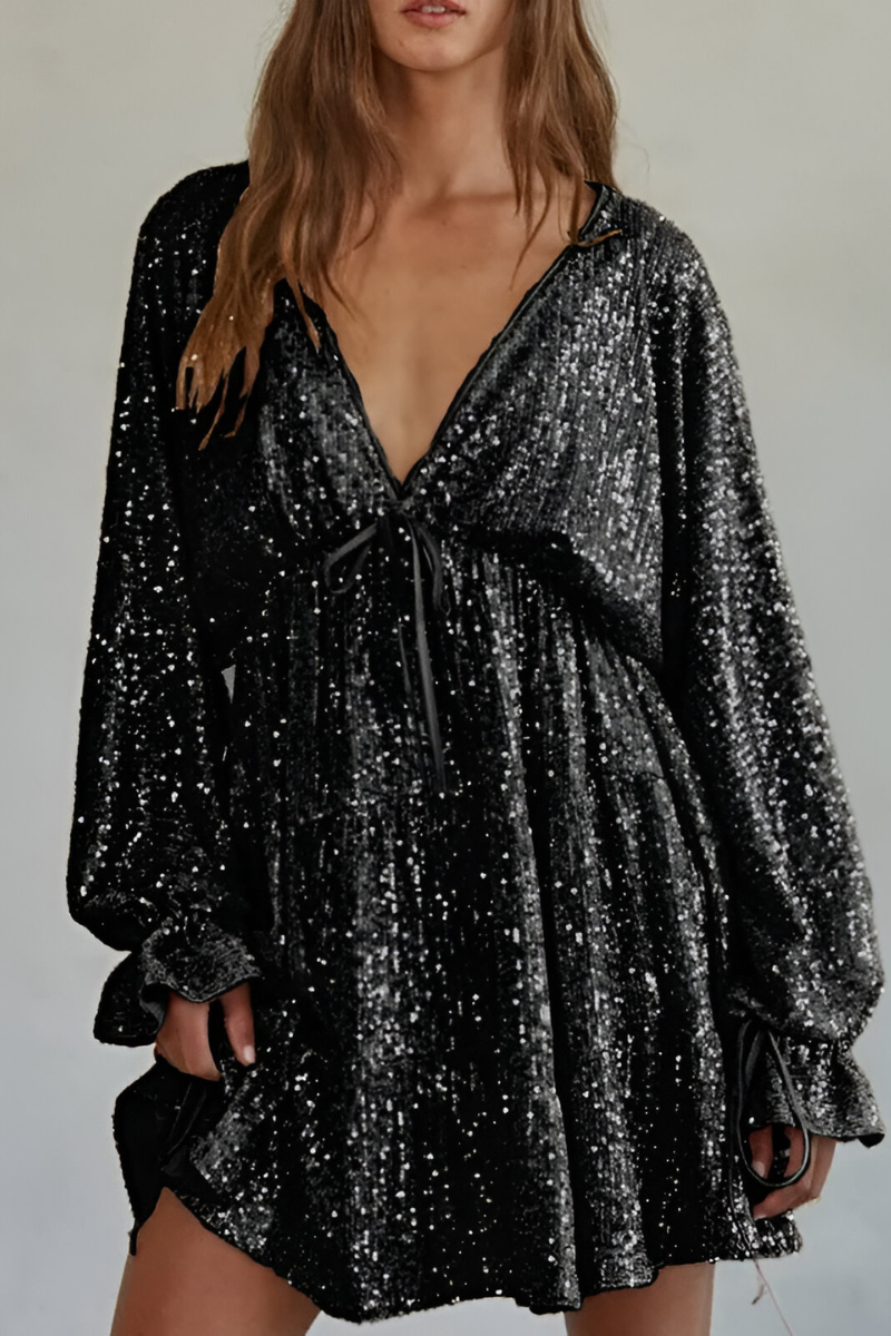 Livya™ | Elegante Abito Plissé con Paillettes