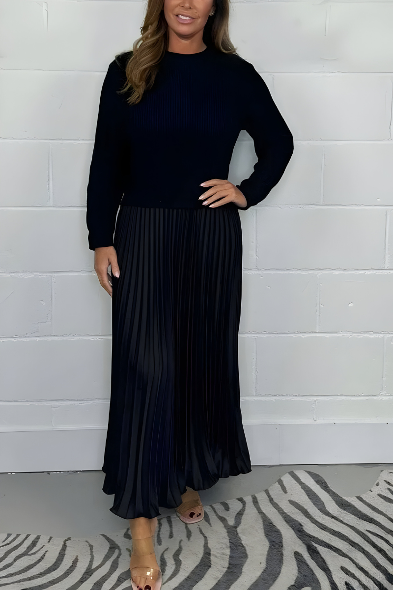 Elara™ | Elegante maxi abito plissettato