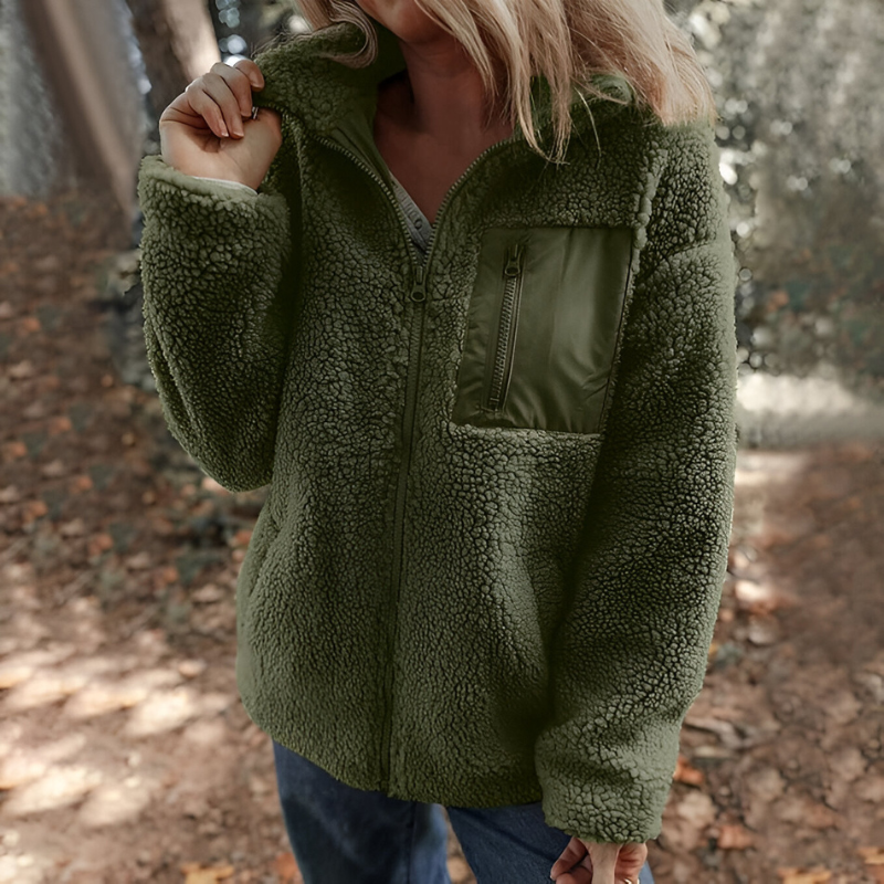 Faye™ | Giacca in Teddy Fleece Calda con Zip