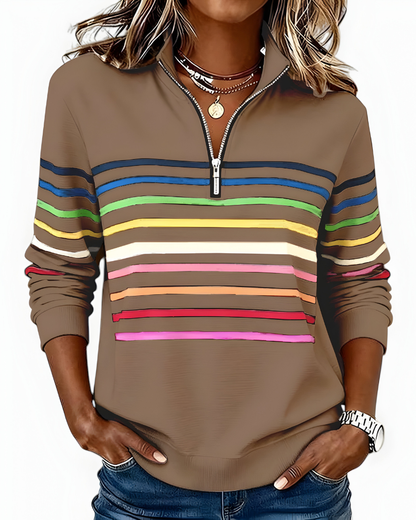 Kira™ | Maglione a zip a righe confortevole