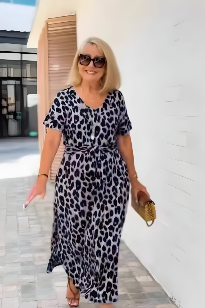 Lily | Abito Lungo da Donna con Stampa Leopardata