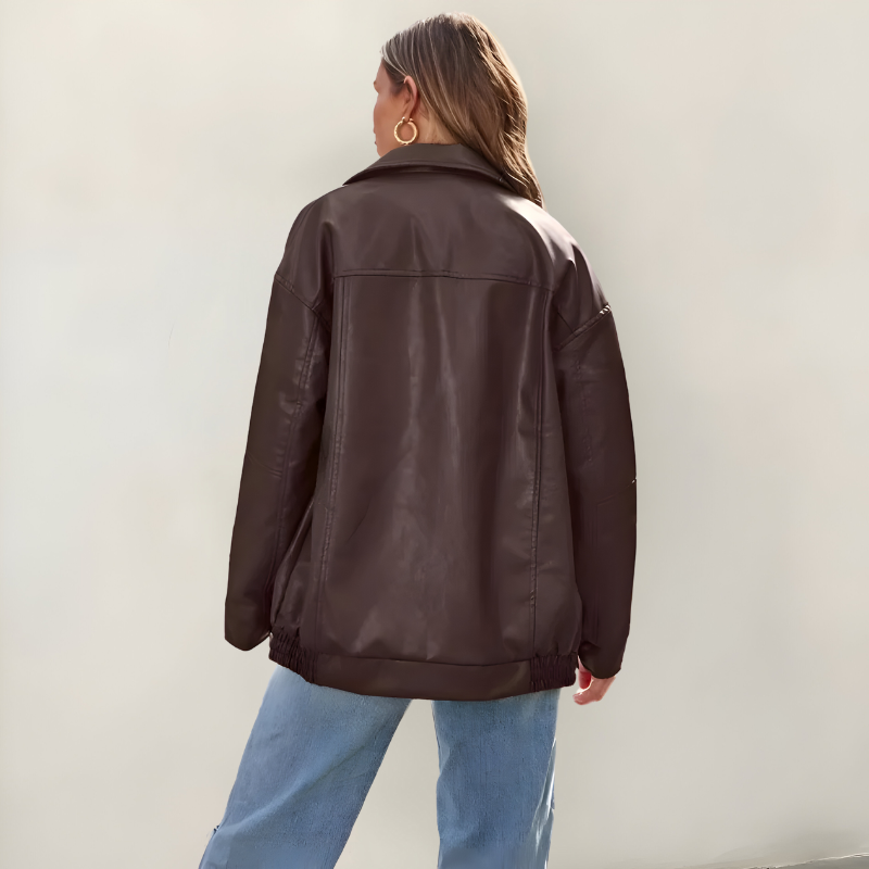 Mira | Giacca oversize elegante in pelle