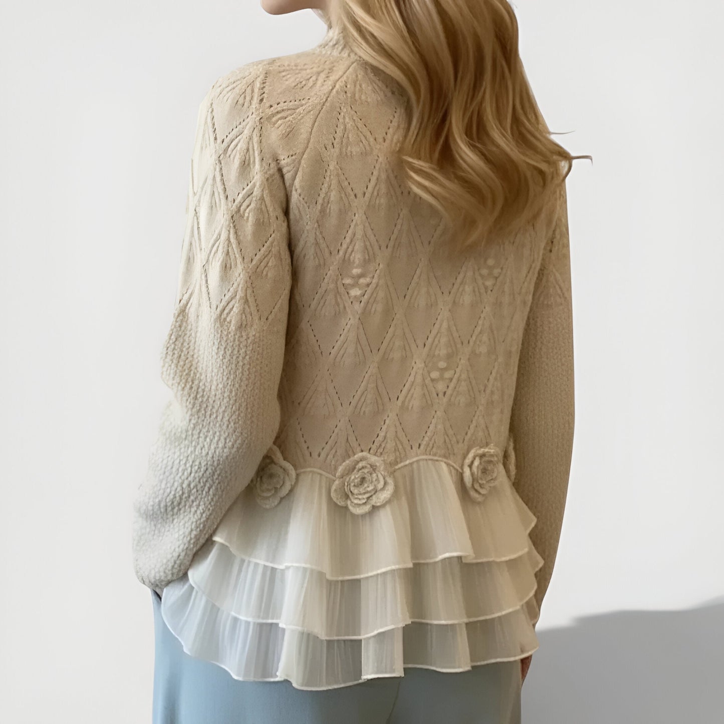 Aure™ | Maglione Ruffle con Texture Elegante