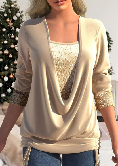 Tess™ | Top Sequin Tuxedo dal taglio sciolto