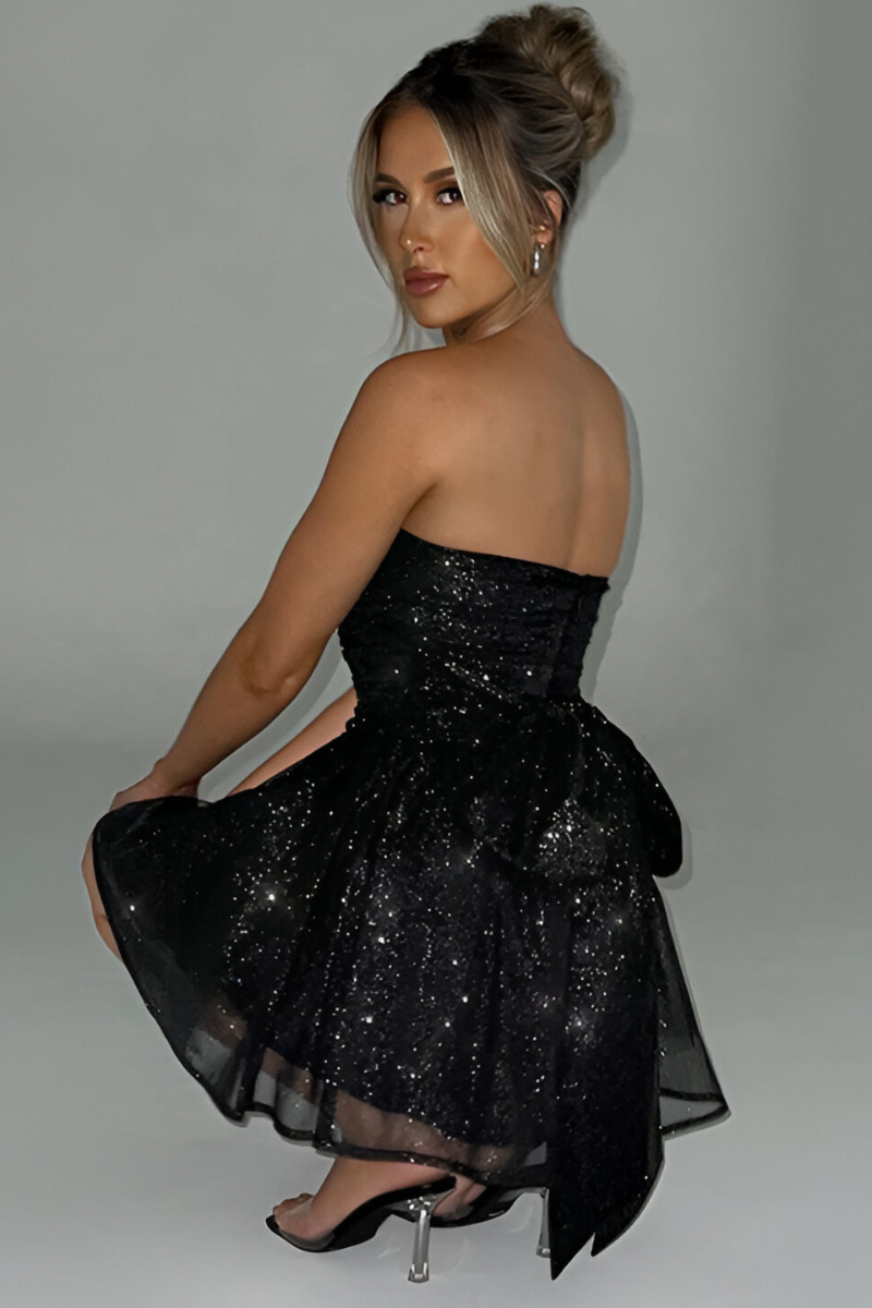 Elara™ | Abito da Cocktail Glitter Senza Spalline