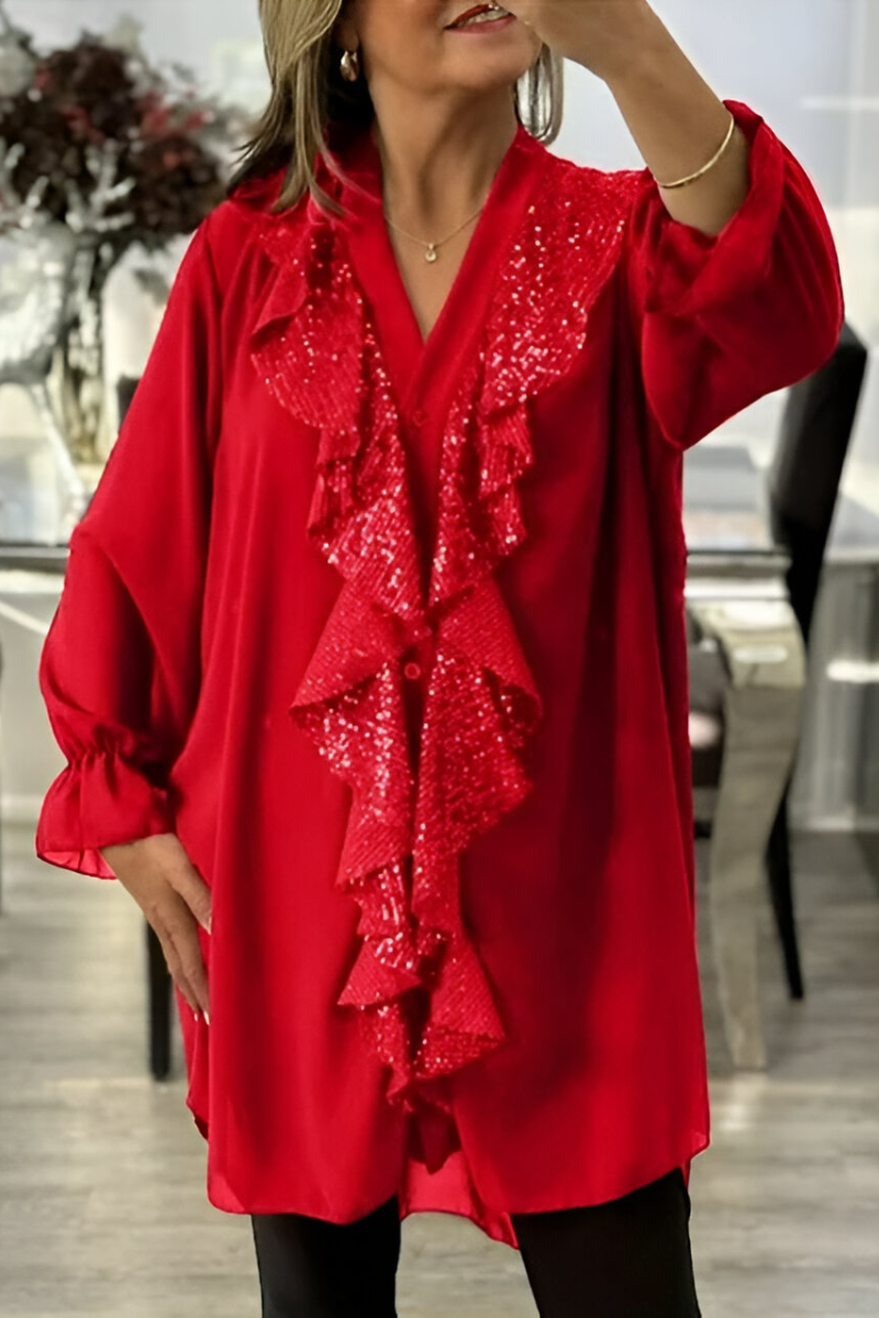 Livia™ | Elegante Blusa in Chiffon con Rouches
