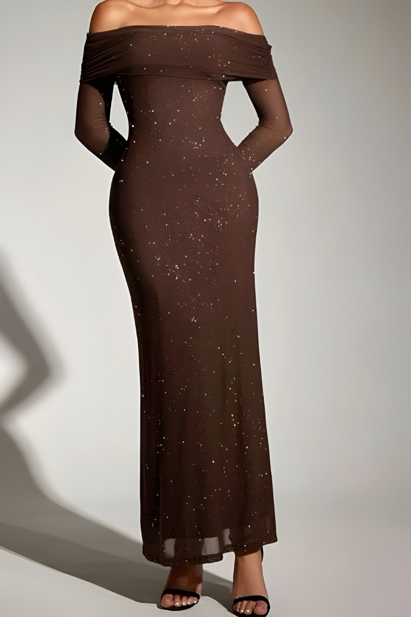 Nareen™ | Raffinato abito maxi scintillante