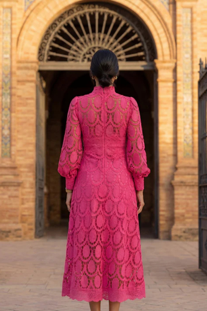 Vira™ | Elegante Abito Midi in Pizzo