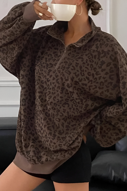 Mara | Comodo Maglione con Stampa Leopardo