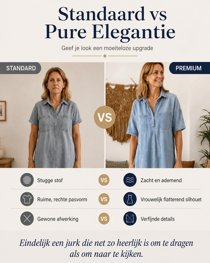 Édith™ | Abito Midi in Denim con Blusa Coprente per Pancia