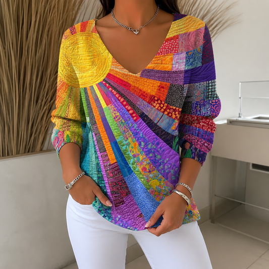 Fenna™ | Top Vintage con Scollatura a V