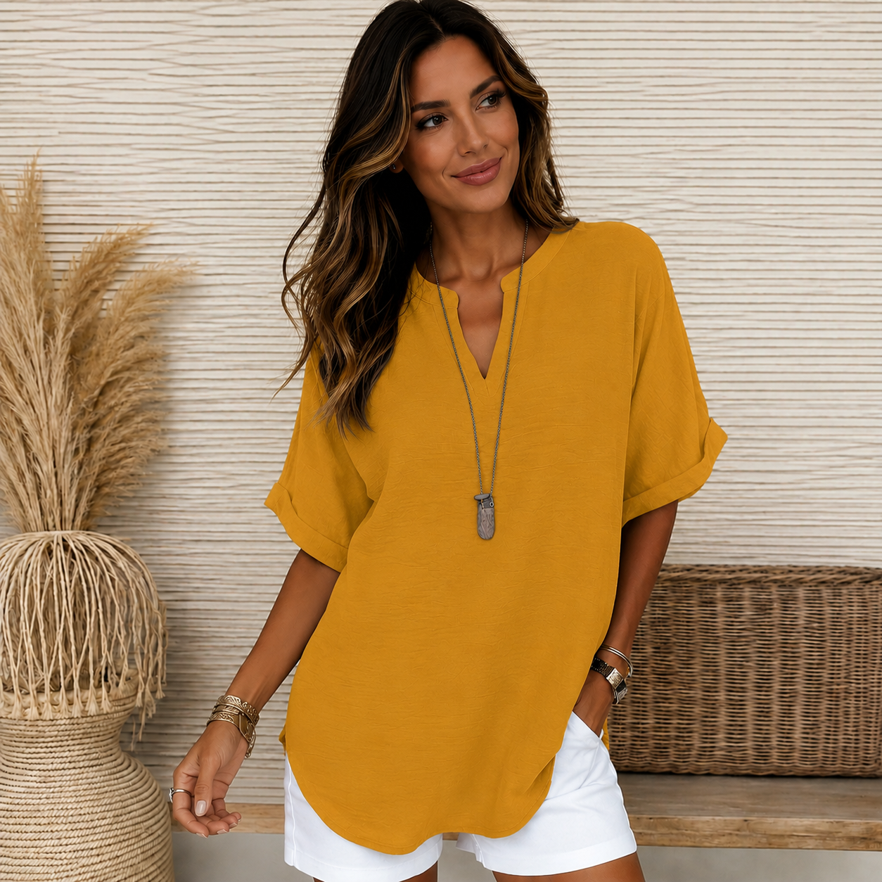 Mirel™ | Blusa Con Collo A V Confortevole