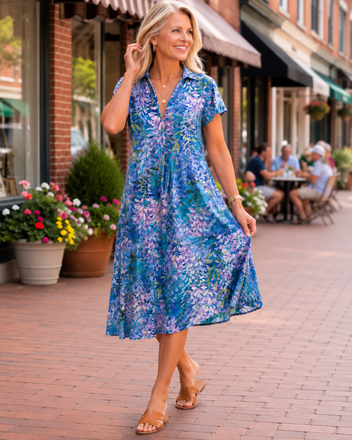 Nadine™ | Abito Midi Floreale Leggero Camuffante per Pancia