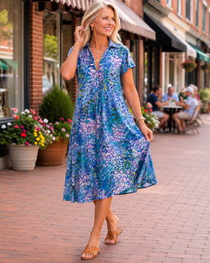Nadine™ | Abito Midi Floreale Leggero Camuffante per Pancia