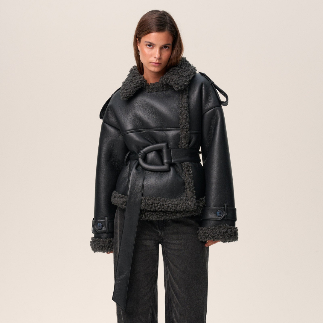 Aris™ | Giacca Sherpa con Cintura Chic