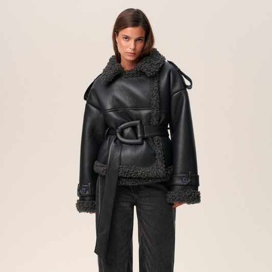 Aris™ | Giacca Sherpa con Cintura Chic