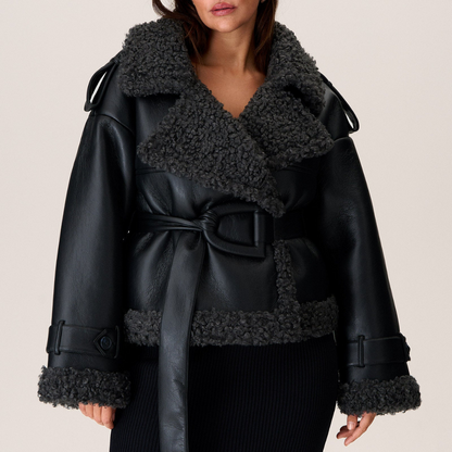 Aris™ | Giacca Sherpa con Cintura Chic