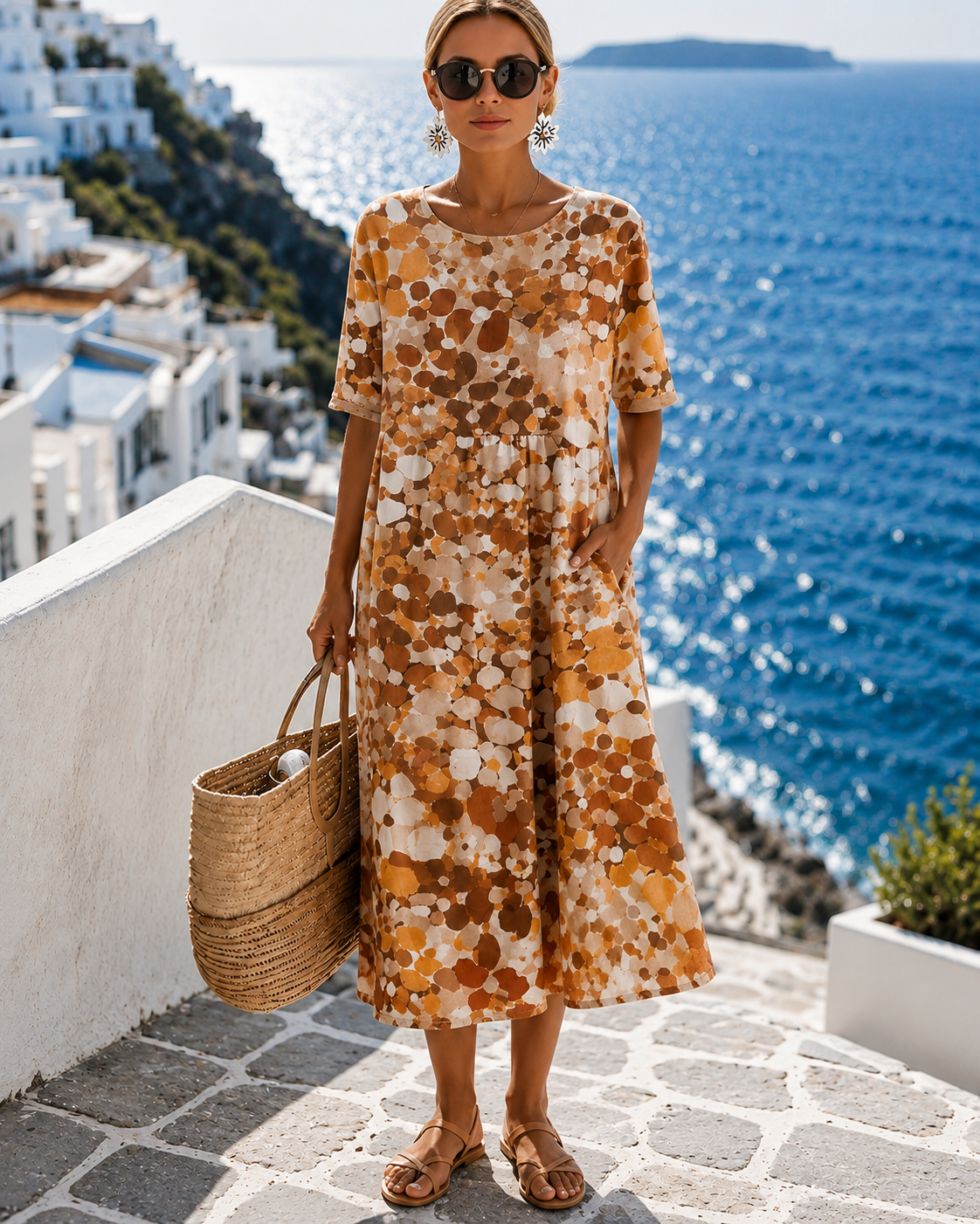 Elena™ | Abito Midi a Fiori Camuffa Pancia