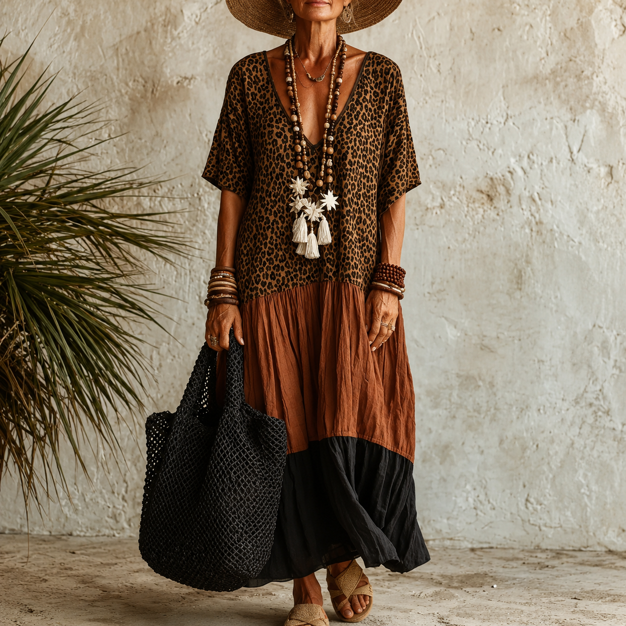 Aveline™ | Abito Maxi Bohemien con Design Coprente per la Pancia