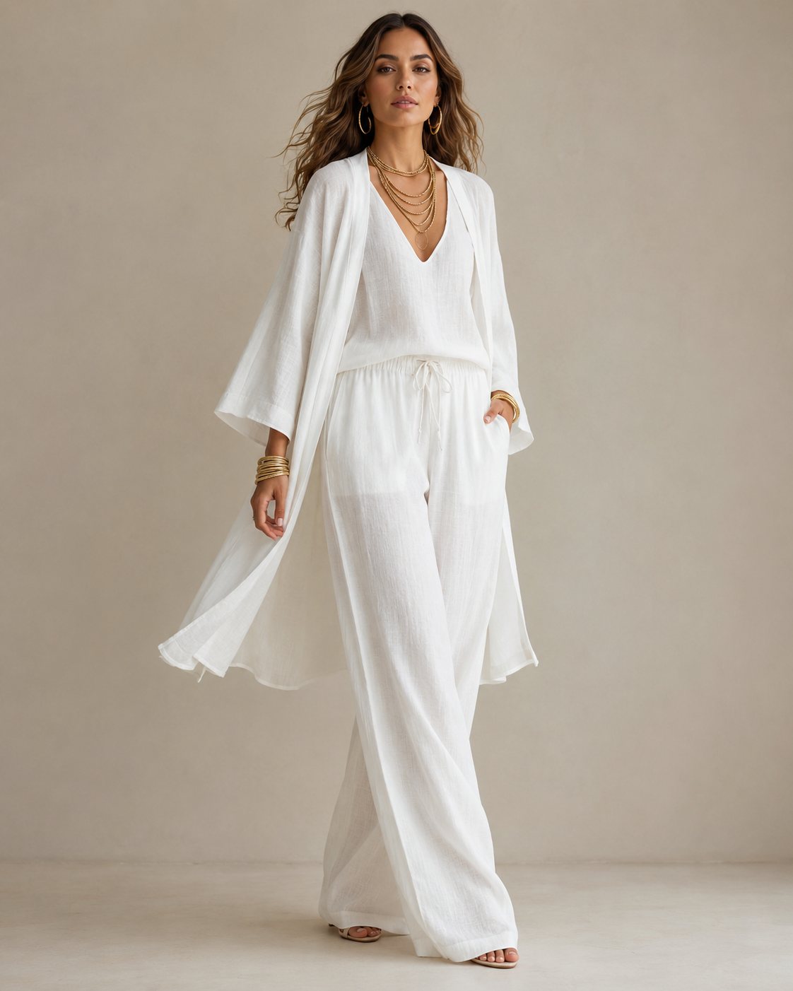 Ysé™ | Set Relaxato a 3 Pezzi con Pantaloni Non Trasparenti