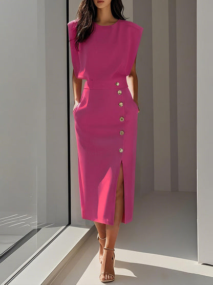 Celina™ | Elegante Abito Midi Senza Maniche