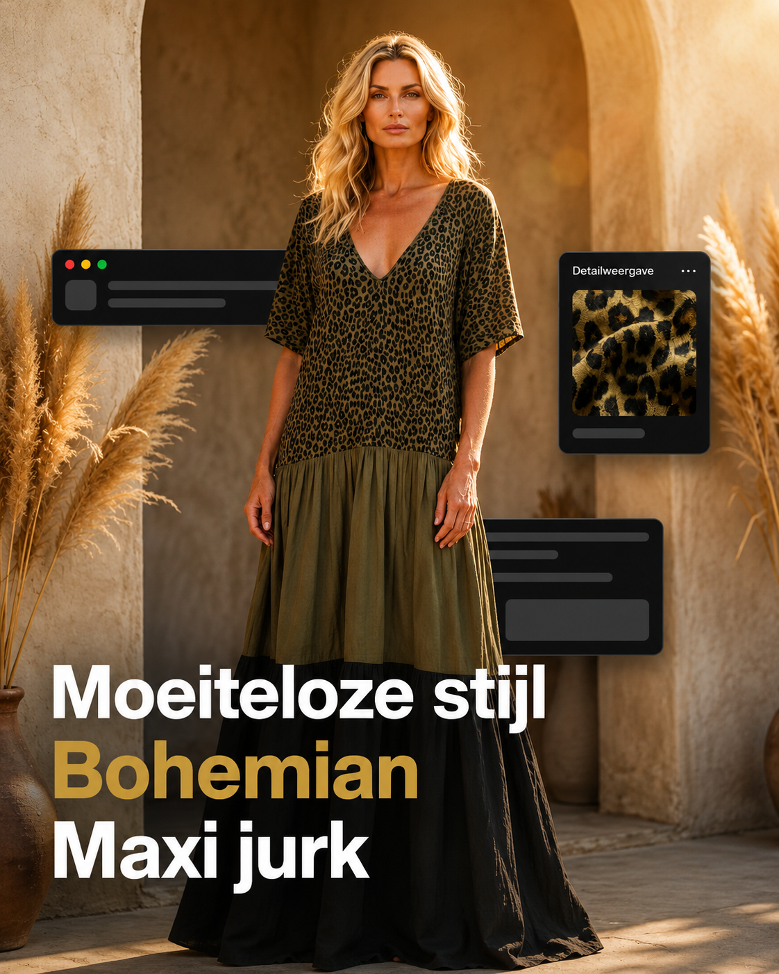 Aveline™ | Abito Maxi Bohemien con Design Coprente per la Pancia