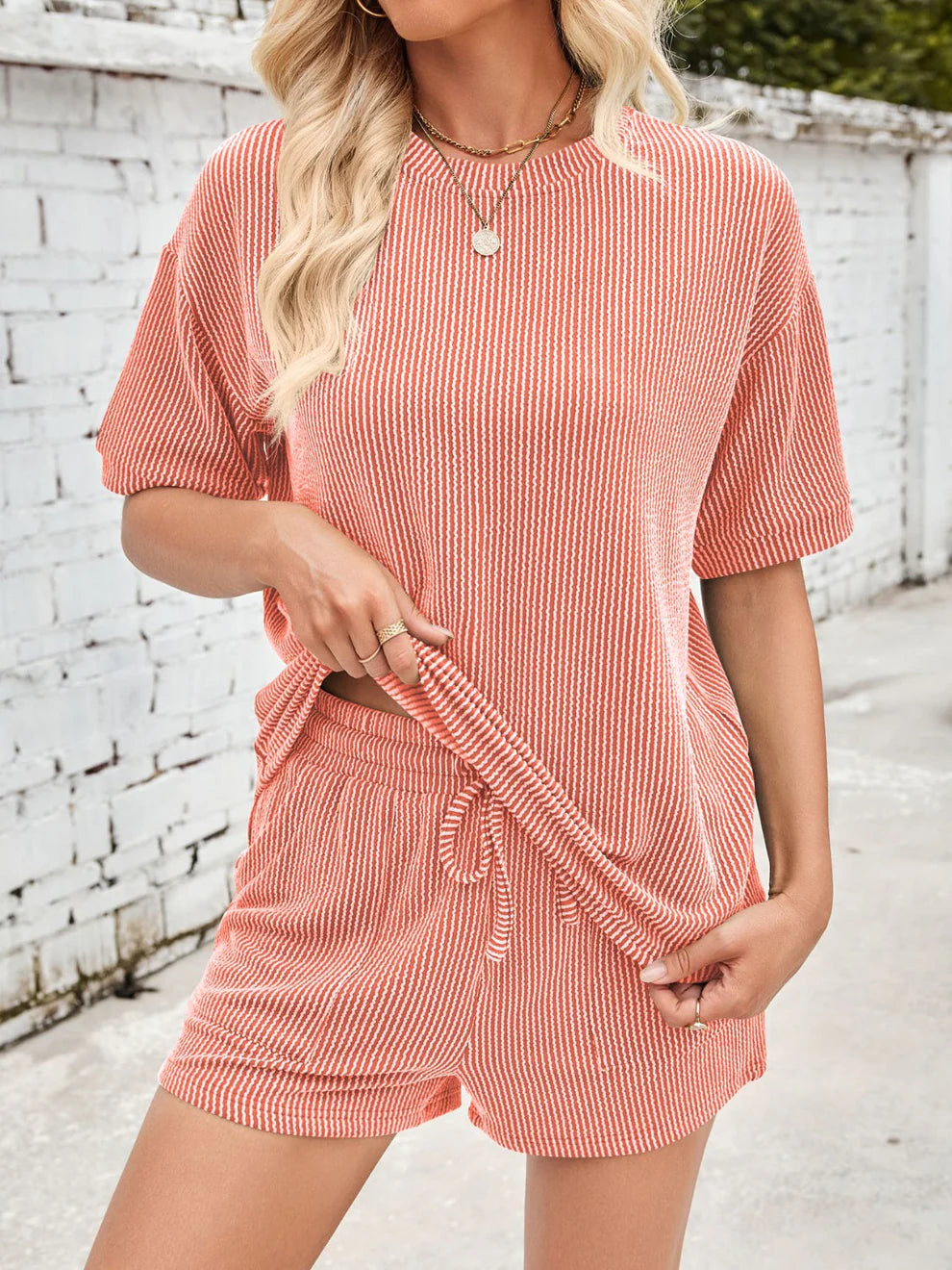 Jinte | Completo loungewear in morbido tessuto a coste