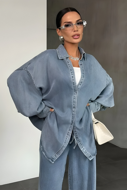 Noelle™ | Set lounge moderno con pantaloni larghi