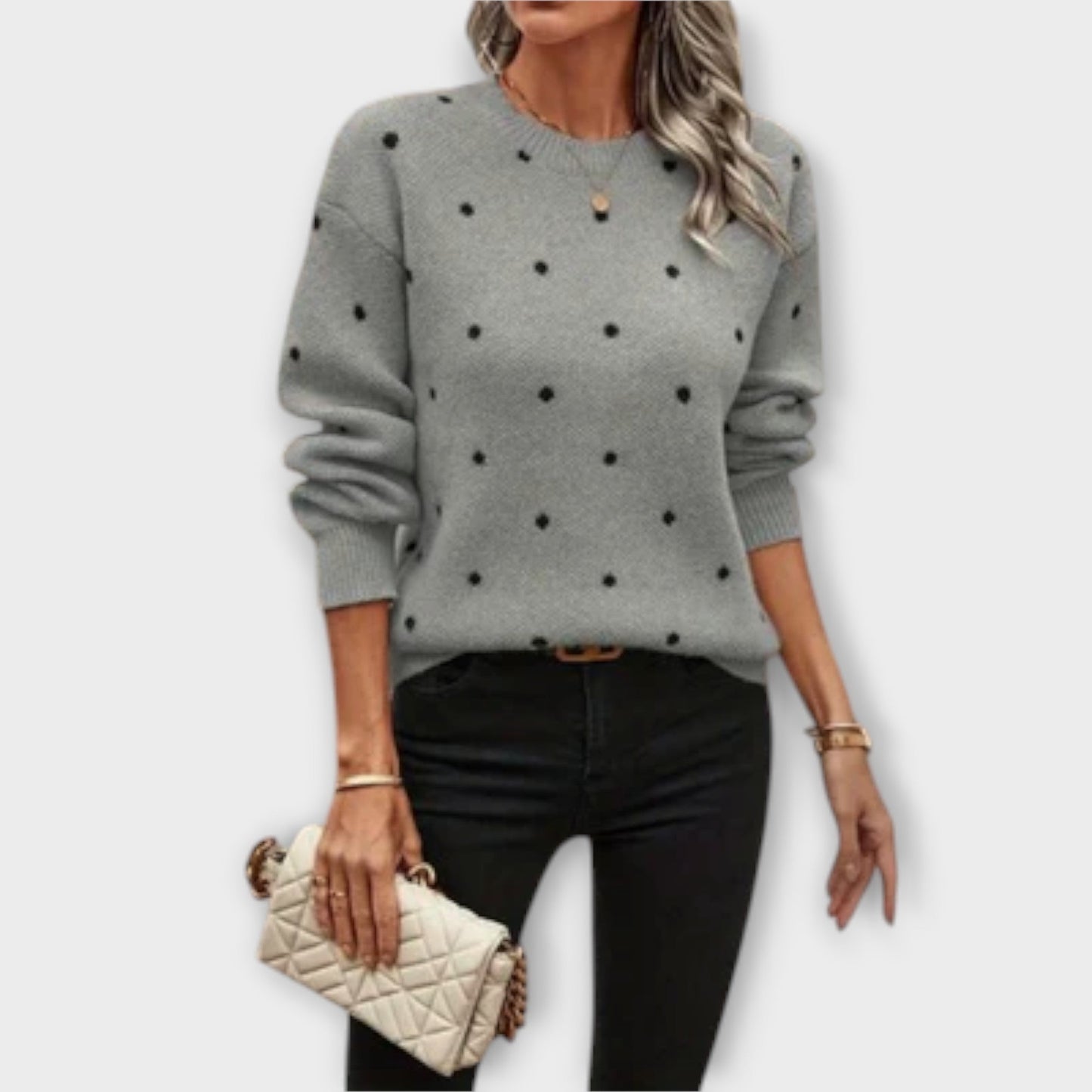 Ava – maglione a maniche lunghe casual con motivo a pois