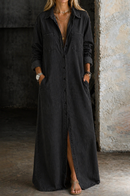 Mila™ | Blusa Maxi in Denim